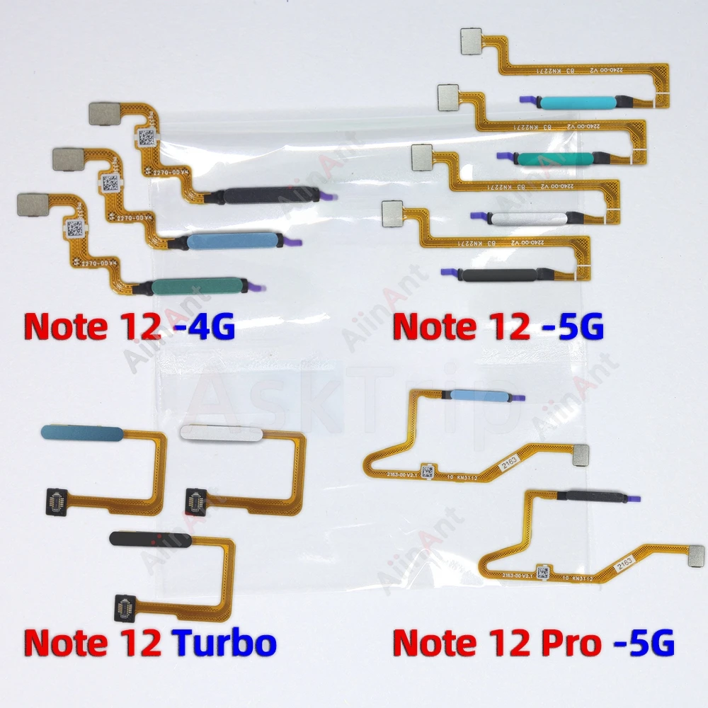 Back Side Power Button Touch ID Finger Sensor Fingerprint Scanner Flex Cable For Xiaomi Redmi Note 12 Pro Plus 4G 5G Turbo Parts