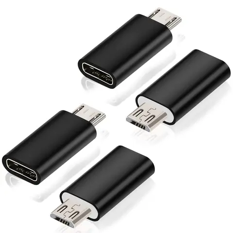 1/2/4Pcs USB C Female to Micro USB Male Adapter, Micro USB to USB C Adapter Compatible with Nexus LG Xbox Samsung Galaxy Devices