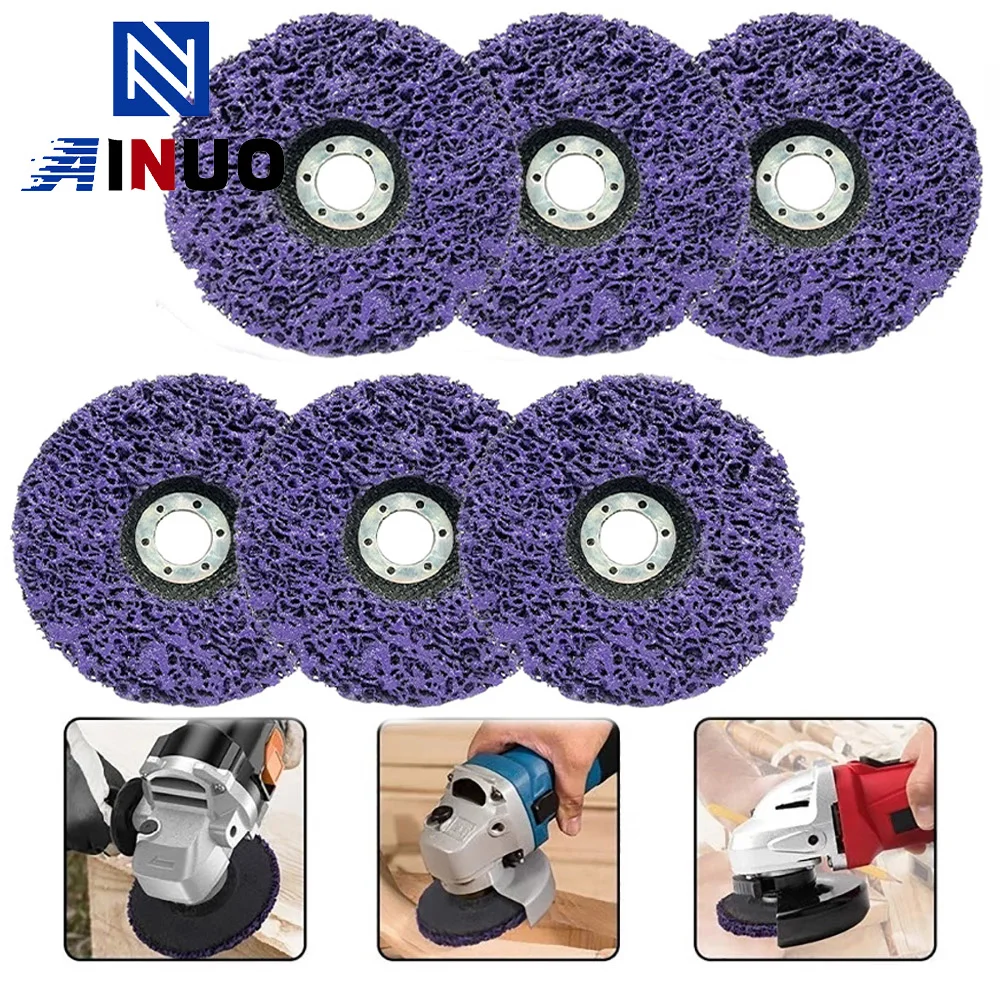 100/115/125mm Grinding Disc 1pcs Poly Strip Disc For Angle Grinder Metal Woodworking Rust Removal Cleaning Polishing Abrasives