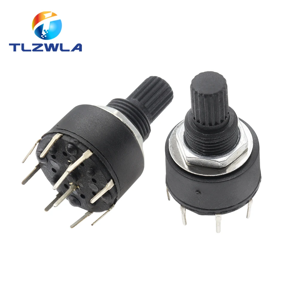 

100PCS RS16 Plastic 16MM Rotary Band Switch 2 Pole 3 4 Position 1 Pole 5 6 8 Position Handle Length 15MM Axis Band Switch