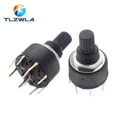 1PCS RS16 Plastic 16MM Rotary Band Switch 2 Pole 3 4 Position 1 Pole 5 6 8 Position Handle Length 15MM Axis Band Switch