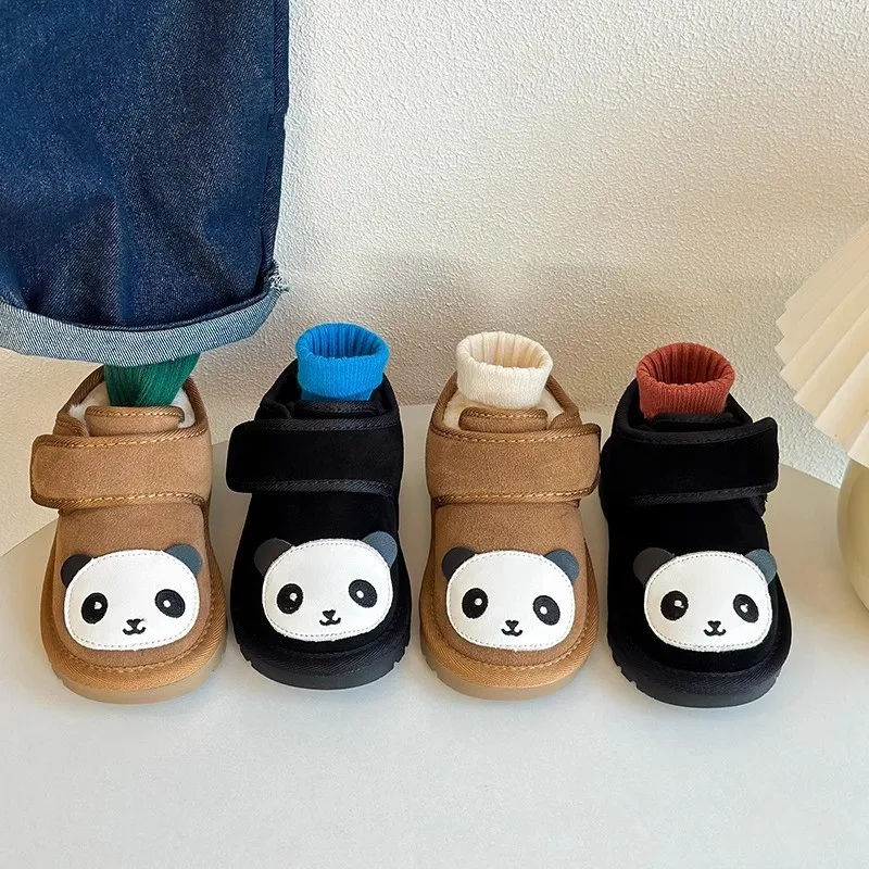 Kid Shoes Cute Panda Snow Boot Girl Cotton Boot Comfortable Boy Naked Boot Winter Girls Cotton Shoe Soft Sole Warm Short Boots