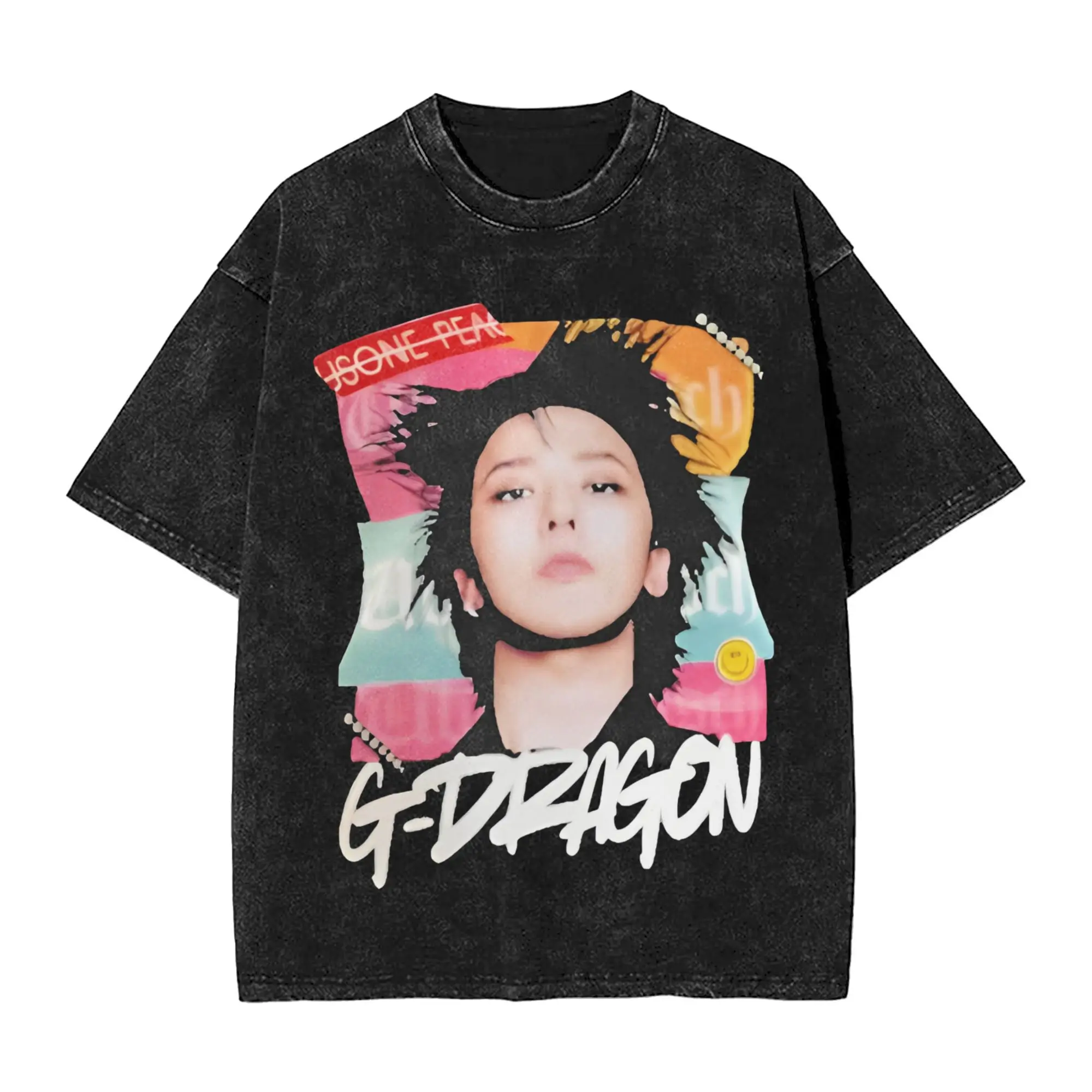 Ubermensch Gdragon جولة حول العالم 2025 تي شيرت الرجال Crewneck القطن الخالص غسلها تي شيرت قصيرة الأكمام تي شيرت ملابس الصيف