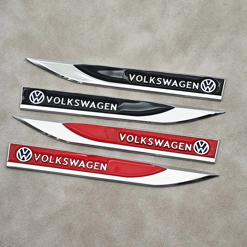 2pcs Metal Volkswagen Logo Badge Car Fender Side Emblem Sticker For VW GTI Polo Golf MK8 Touareg Passat Magotan CC Jetta