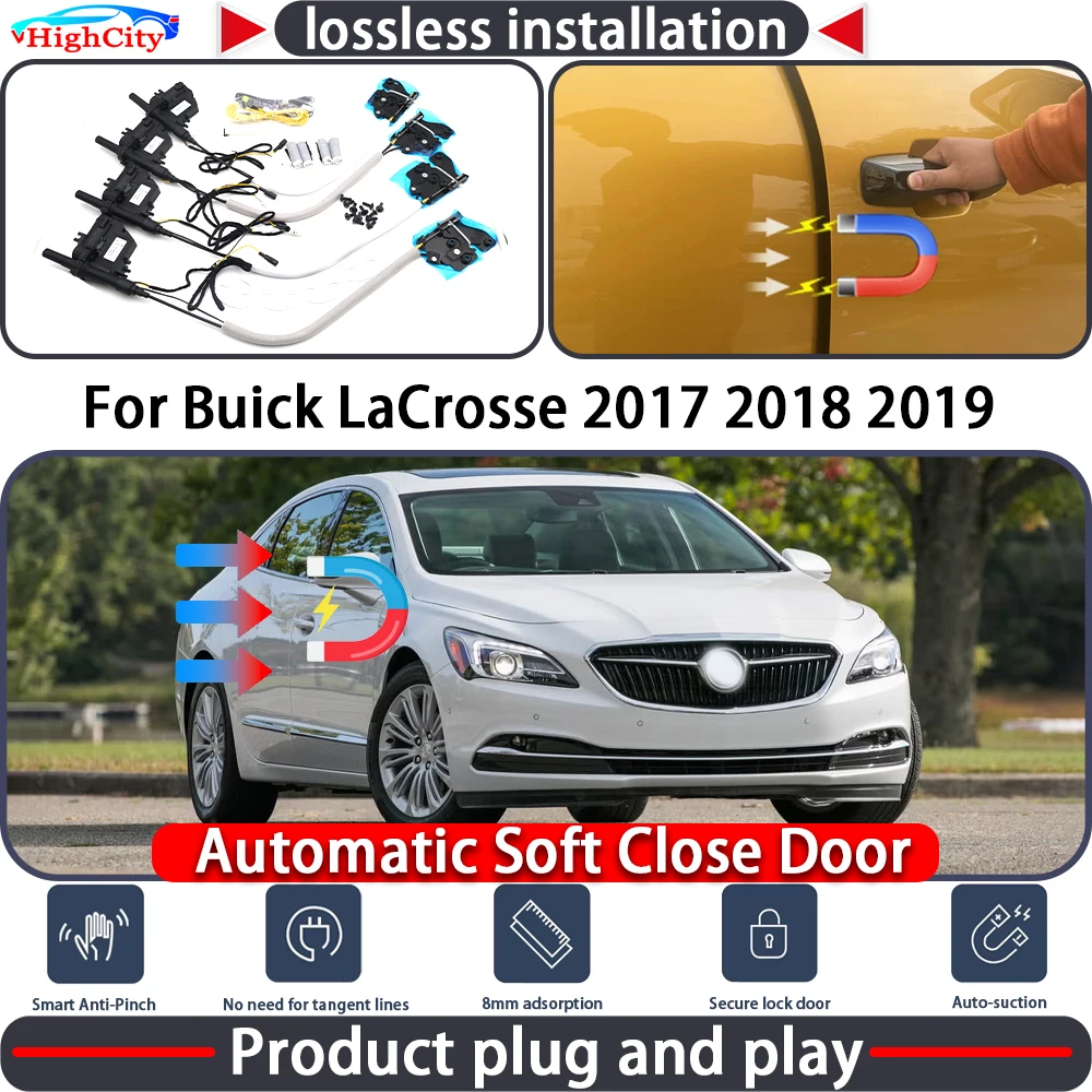 

HighCity Electric Closing Door Lock Actuator for Buick LaCrosse 2017 2018 2019 Soft Close Power Latch System Auto Pull Door kit