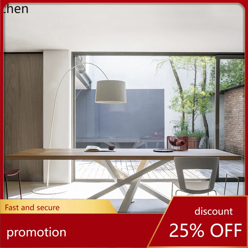 

HT Nordic long conference table solid wood computer table designer desk modern personalized workbench