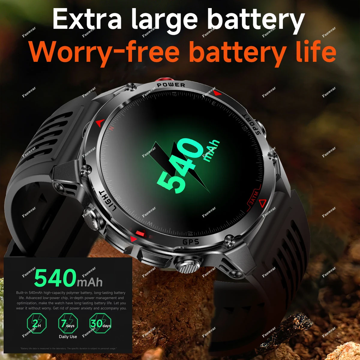 GPS ساعة ذكية ل huami T-REX3 MAX ساعة ذكية مزدوجة التردد GPS البوصلة ارتفاع ضغط مصباح ليد جيب بلوتوث دعوة 3ATM