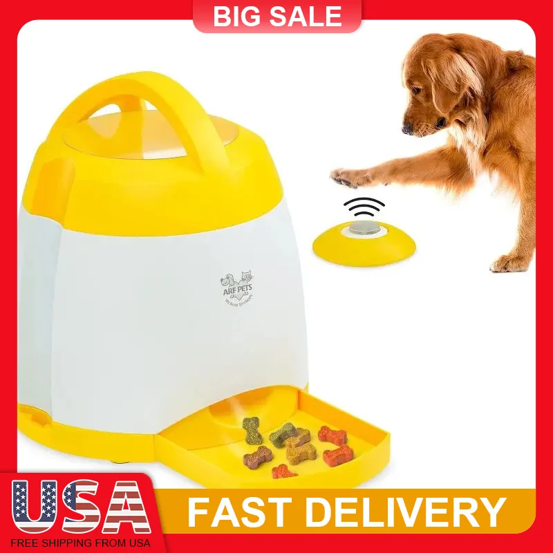 

Interactive Dog Treat Dispenser Training Toy with Remote Button Memory Game Exercise Feeder Adjustable Reward System
