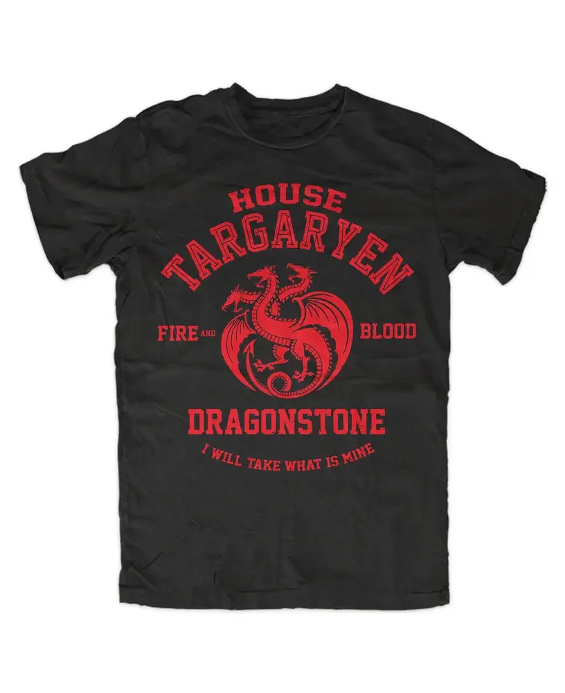 T-shirt House premium new, game, thrones, dragon princess, manica corta 100% cotone di alta qualità