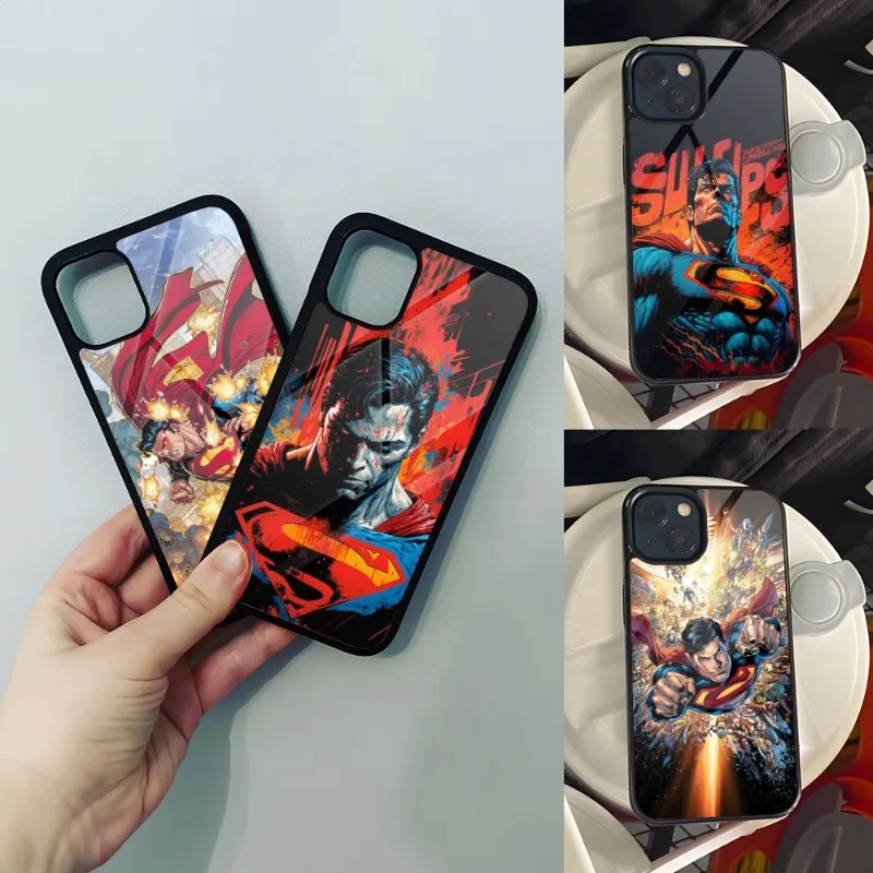 Movie S-supermans Phone Case For Iphone 15 14 13 12 11 Pro Max Mini 7 8 6 Plus Se Xr X Xs 2020 Fundas Shell PC+TPU Cover