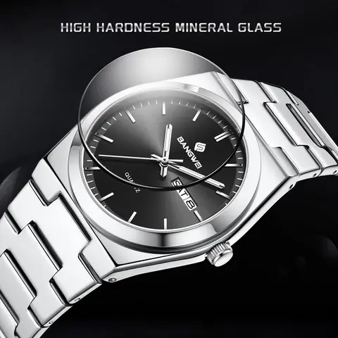 LIGE BANGWEI Top Brand Luxury Quartz Man Watch Classic Fashion Simple Stainless Steel Waterproof Luminous Weeks Date Men Watches