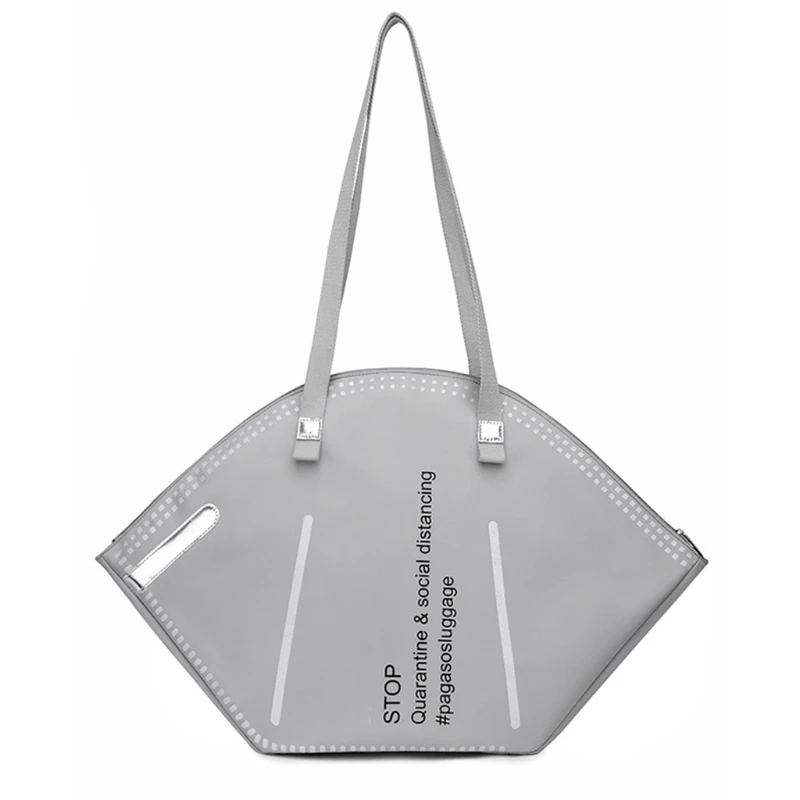 Fashion Women Large Mask Shopping Tote Bag Casual Daily Shoulder Handbag Storage