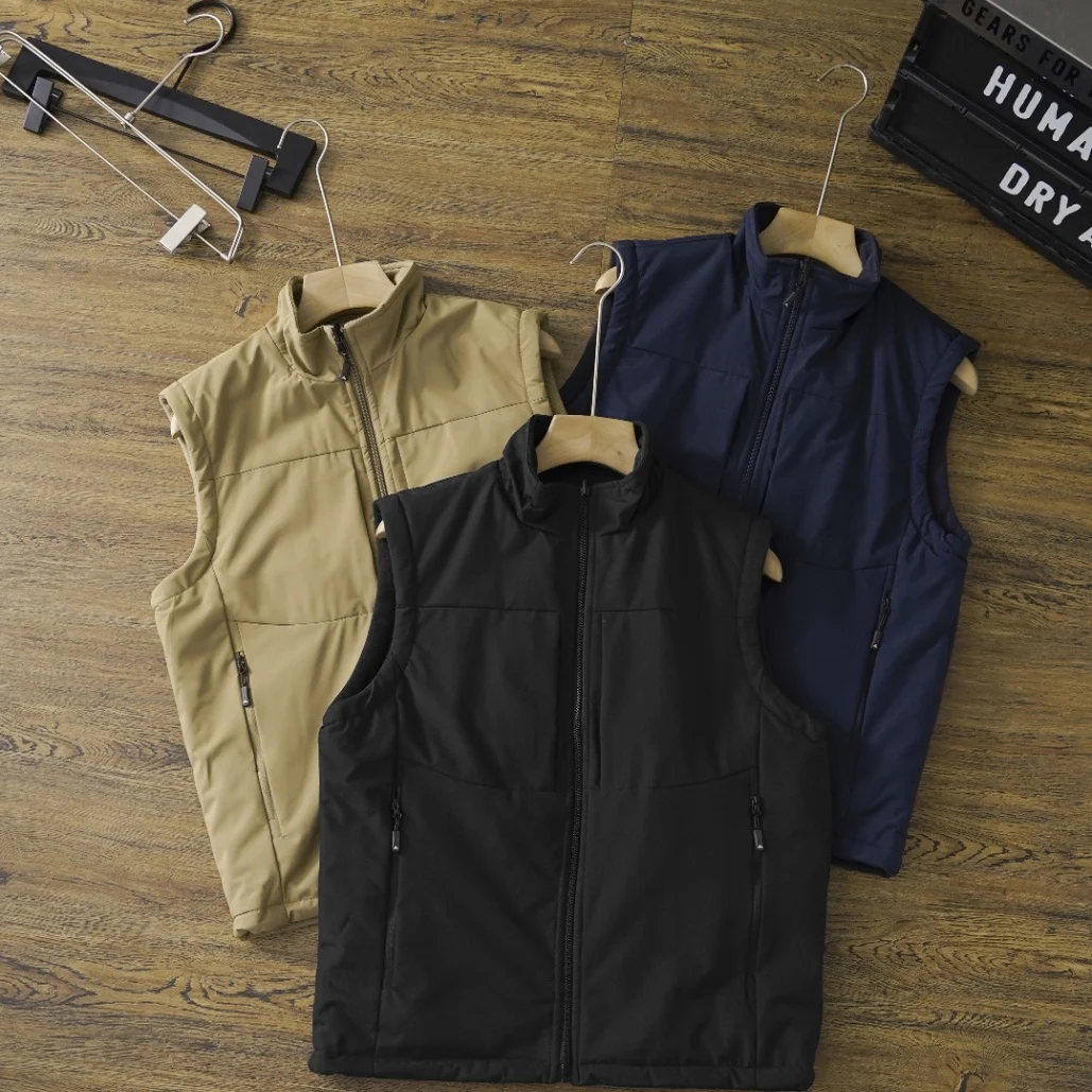 

Мужской утепленный рабочий жилет с воротником-стойкой, ветрозащитный, водонепроницаемый, двусторонний, повседневный, без рукавов