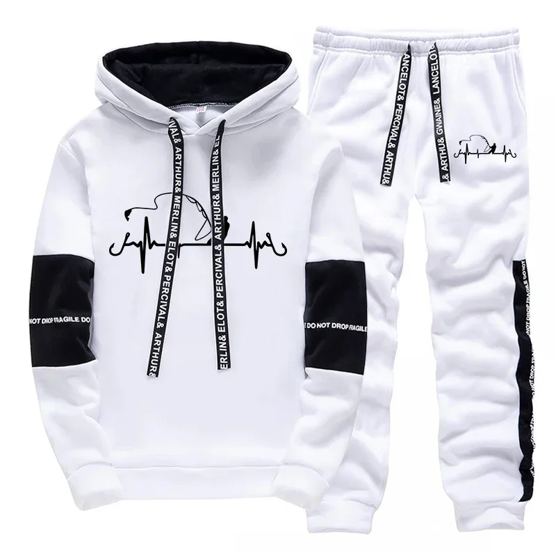 

Casual Mens Tracksuit Print Sweatshirts Sportswear Outdoors Sports Jogging Mens Clothing 2025 Quality Single Piece Hoodie Pants