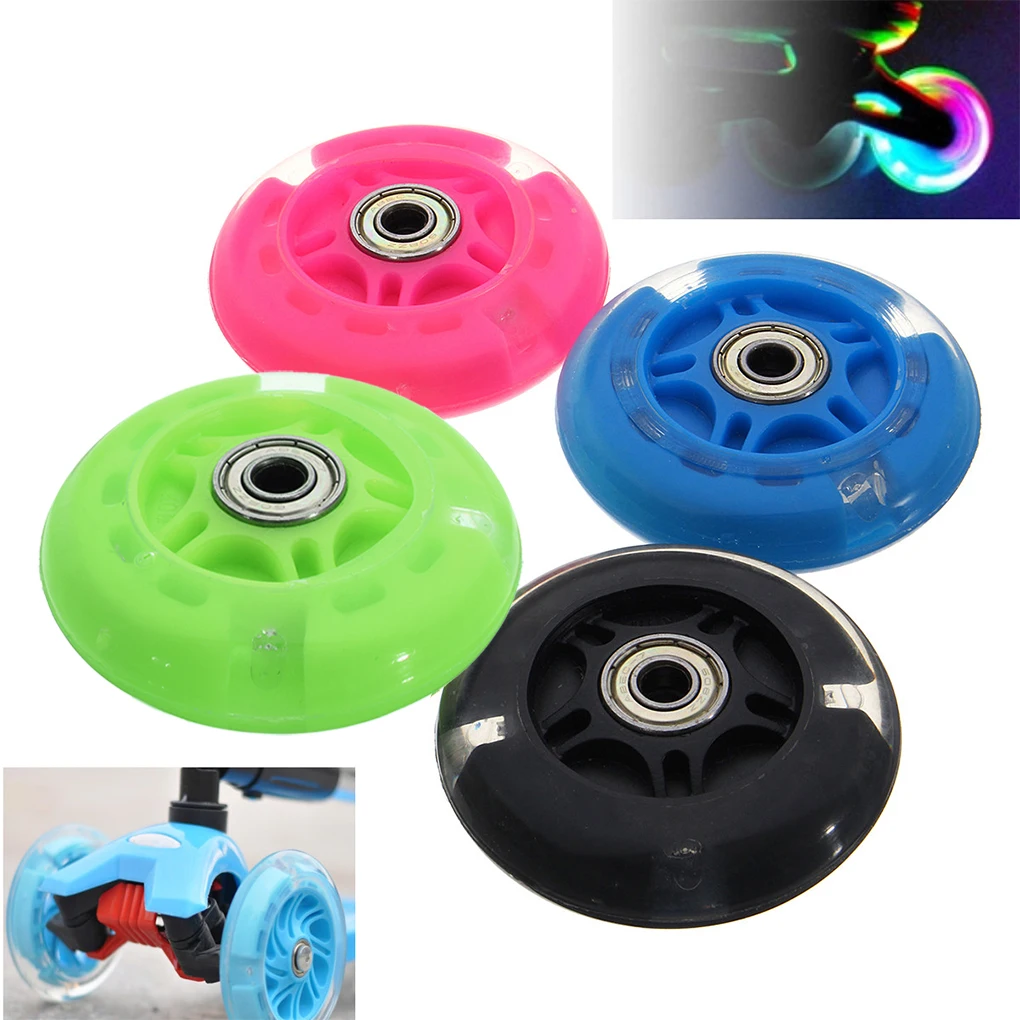 

Metal Children Scooter Wheel Universal 80mm Repairing Rollerskate Inline Skate Colorful Wheels Part Component Pink