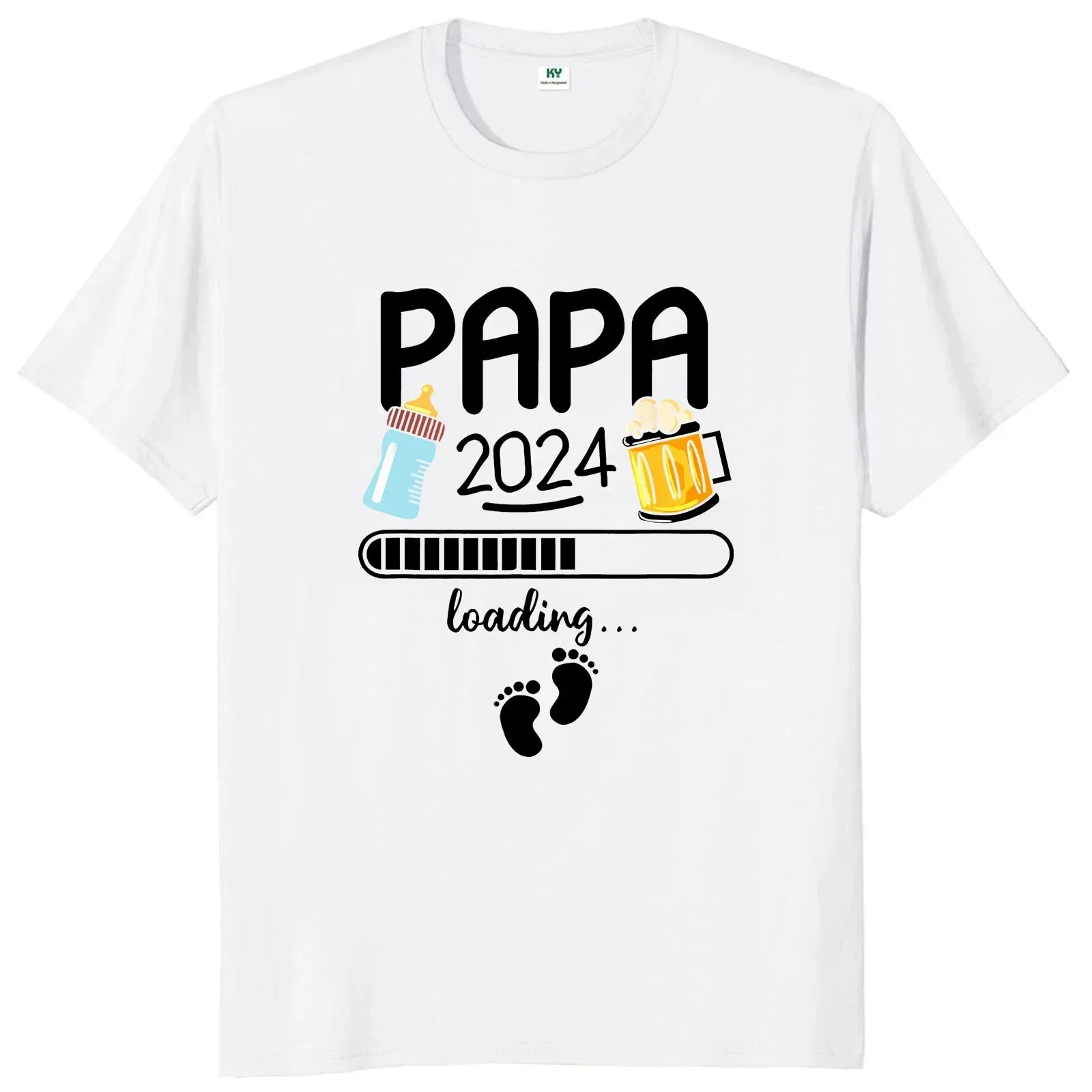 Papa 2024 2025 T Shirt Funny Future Dad Beer Lovers Gift Tee Tops 100% Cotton Unisex O-neck Oversized T-shirts EU Size