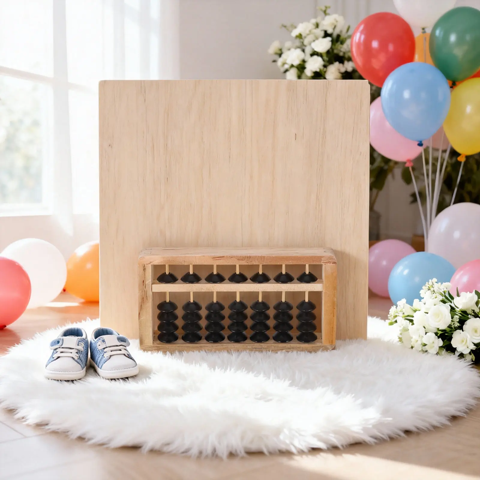 1Pcs Mini Wooden Abacus Smooth Surface Lightweight Learning Tool Desktop Decoration Unique Photo Prop Mini Abacus Decoration