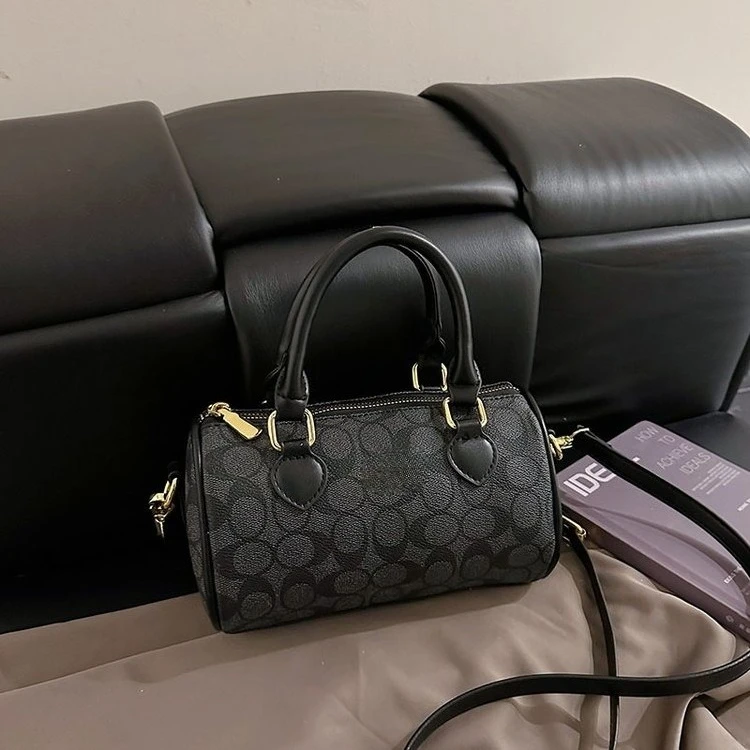 

2026 New Mini Vintage Boston Bag - Women's Quilted Pillow Shoulder Bag, Retro Monogram Crossbody Purse & Stylish Handheld Bag