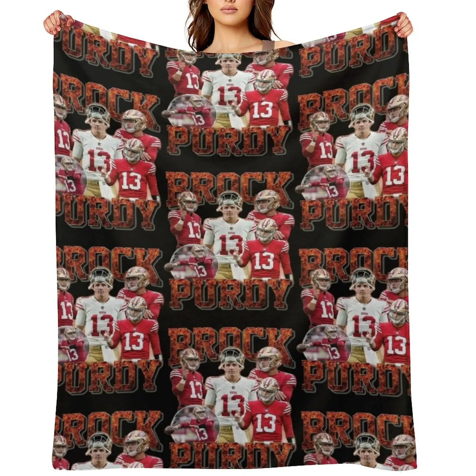 

Brock Purdy 13 Throw Blanket Sofas Plush Luxury Thicken Soft Blankets