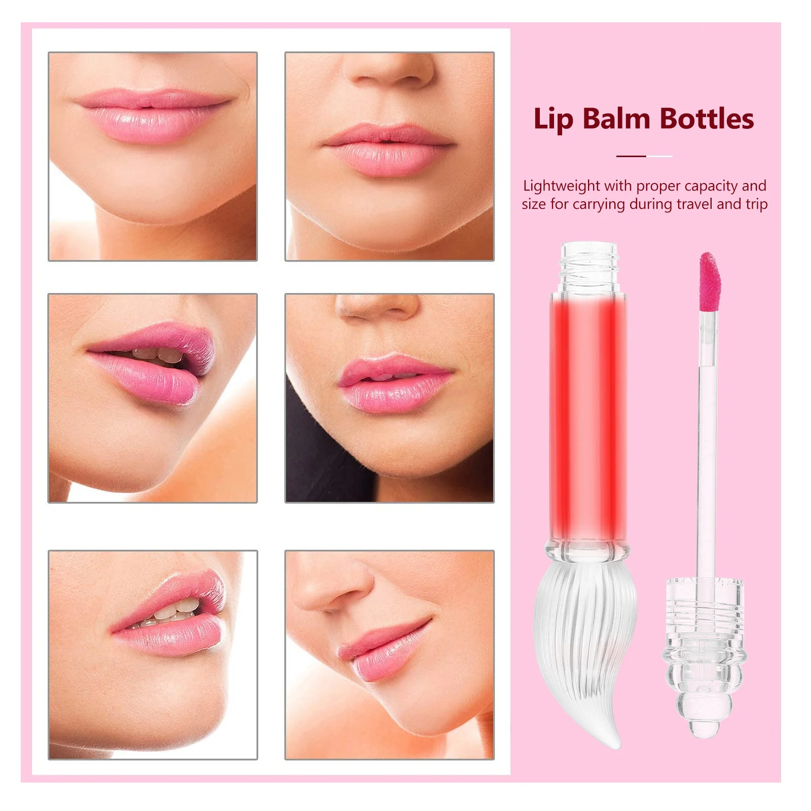 

6pcs Transparent Lip Gloss Tubes Refillable With Brush Tip Empty Lipstick Container For Diy Lip Glaze Balm Oil Holder Sub Tube
