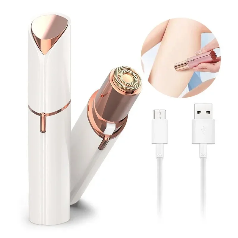 Eyebrow Trimmer Mini Electric Eye Brow Epilator Lipstick Shape Hair Removal Portable Women Painless Face Hair Eliminator