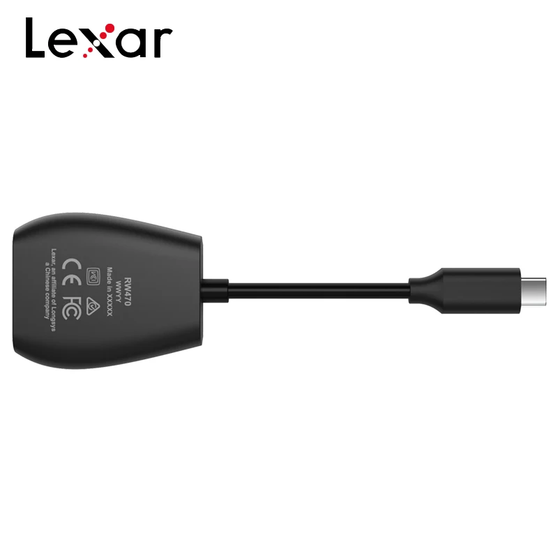 قارئ بطاقات Lexar USB 3.2 Type-C قارئ احترافي متعدد الوظائف بفتحة مزدوجة عالي السرعة يعمل لبطاقة SD وبطاقة Micro SD