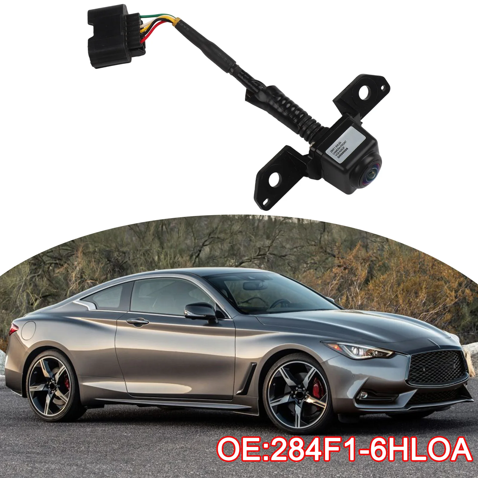 Compatible Front Bumper Grille Parking Camera for INFINITI For Q50/For 2018 2023 OEM for code 284F16HL0A Simple Replacement