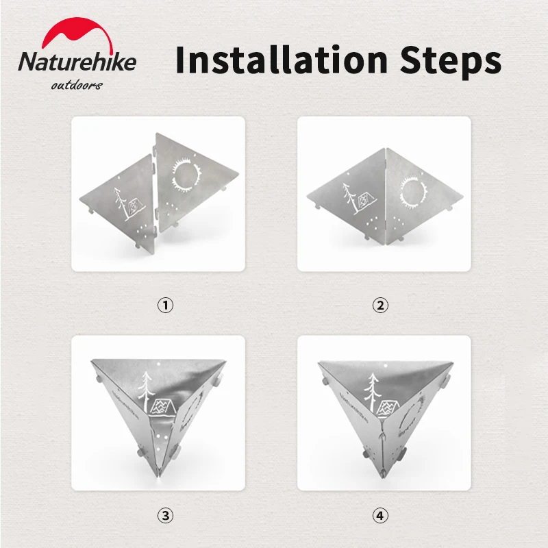 Imagem -06 - Naturehike Triangular Burning Platform Acampamento ao ar Livre Churrasqueira Ultraleve de Aço Inoxidável Piquenique Aquecimento Atmosférico Fogão Pendurado