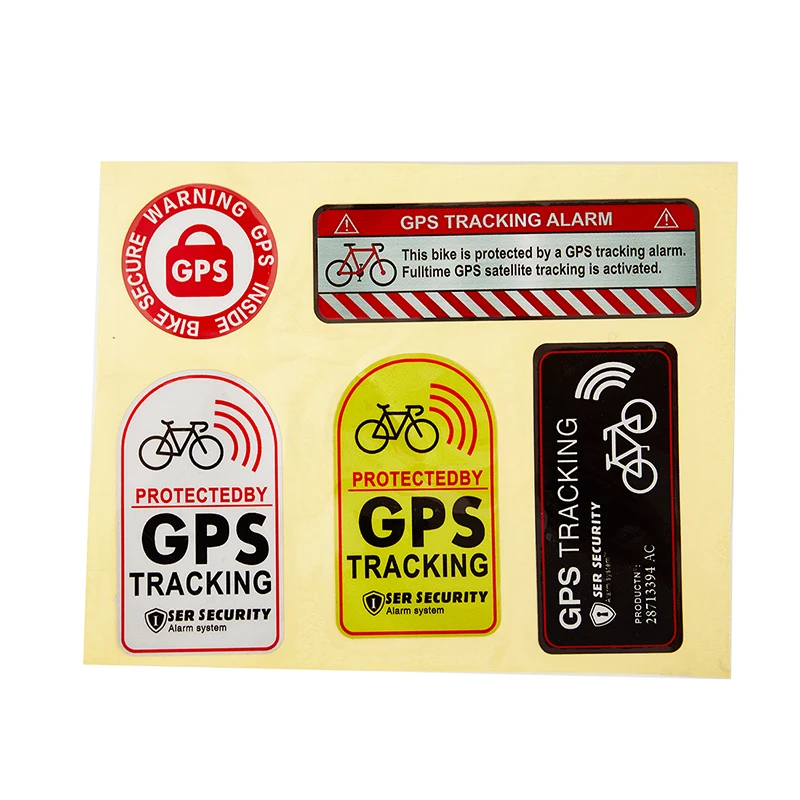 GPS TRACKING Alarm Sticker Reflective WARNING Motorcycle Bike Anti-Theft Sticker