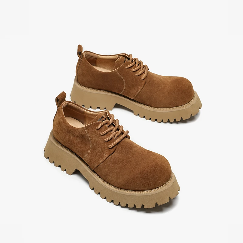 BEAUTODAY ديربي أحذية الرجال جلد البقر المدبوغ بلون جولة تو منصة الدانتيل متابعة أحذية الذكور عادية اليدوية 55650