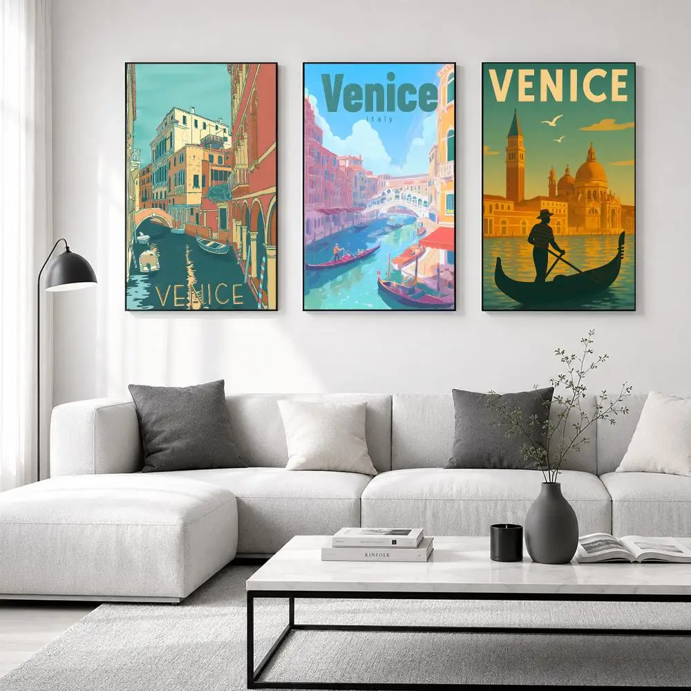 Place Venice Water City Poster High-quality wall art posters, suitable for home offices, bedrooms, and living rooms.