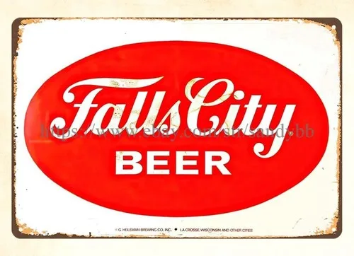 Falls City Bier. Metallschilder, Sammlerideen, Wohnheimzimmer