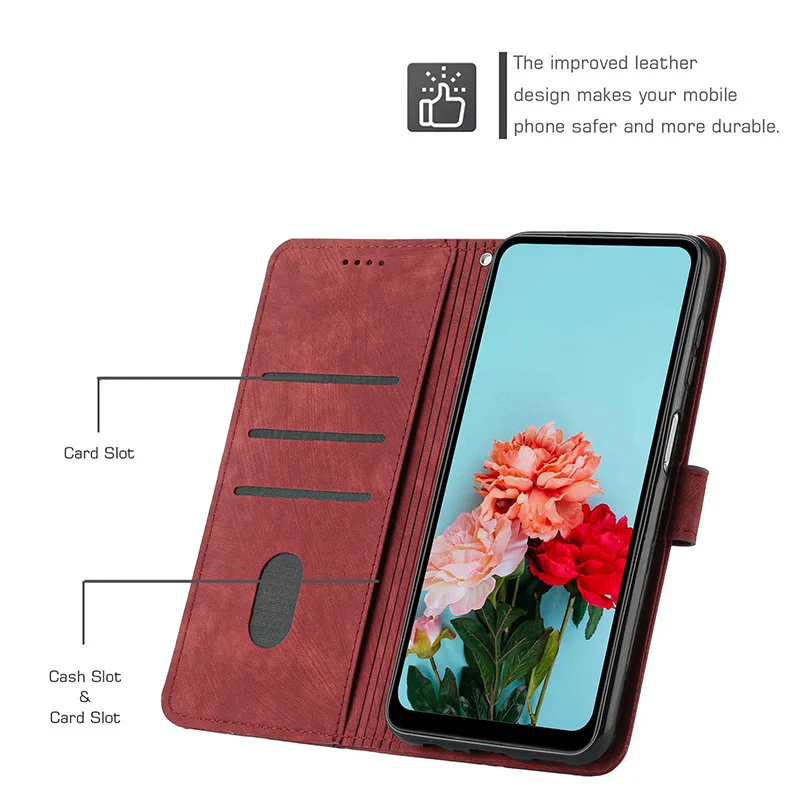 حافظة هاتف جلدية لهاتف OPPO رينو 5 6 7 8 9 10 11 12 13 14 Pro Plus 4G 5G 7 8 Lite reno 14F 13F 11F 12F 5G فتحة للبطاقات غطاء المحفظة