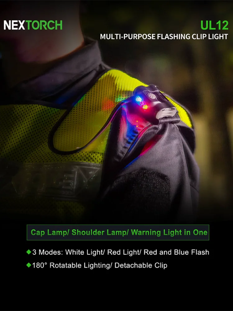 Imagem -04 - Polícia Led Lâmpada de Advertência Luzes Noturnas Inspeção Policial Clipe de Peito Flash Azul-vermelho Ombro Portátil Luz