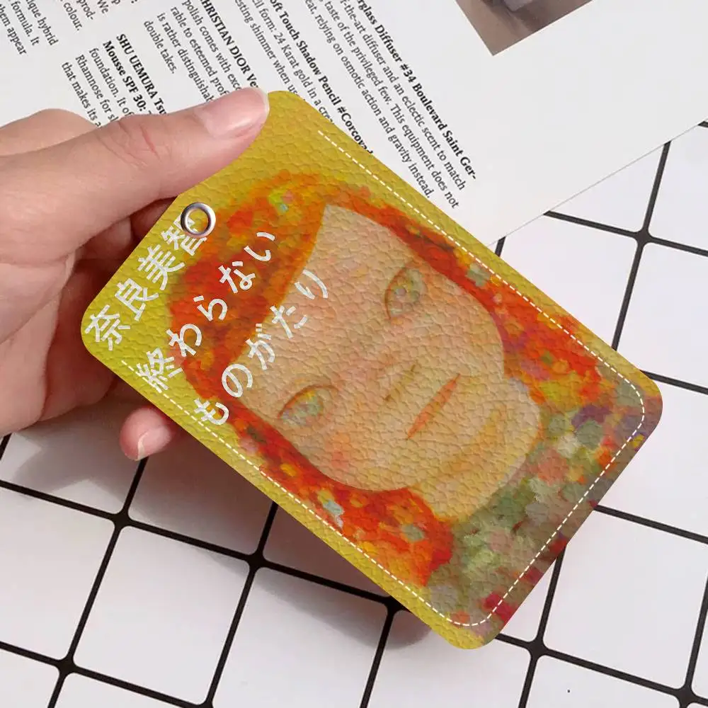 Y-YoshitomoS-Nara Rectangle Keychain Card Holder, Badge Credit Card Holder, Student ID Card Holder, Bus Cards Cover