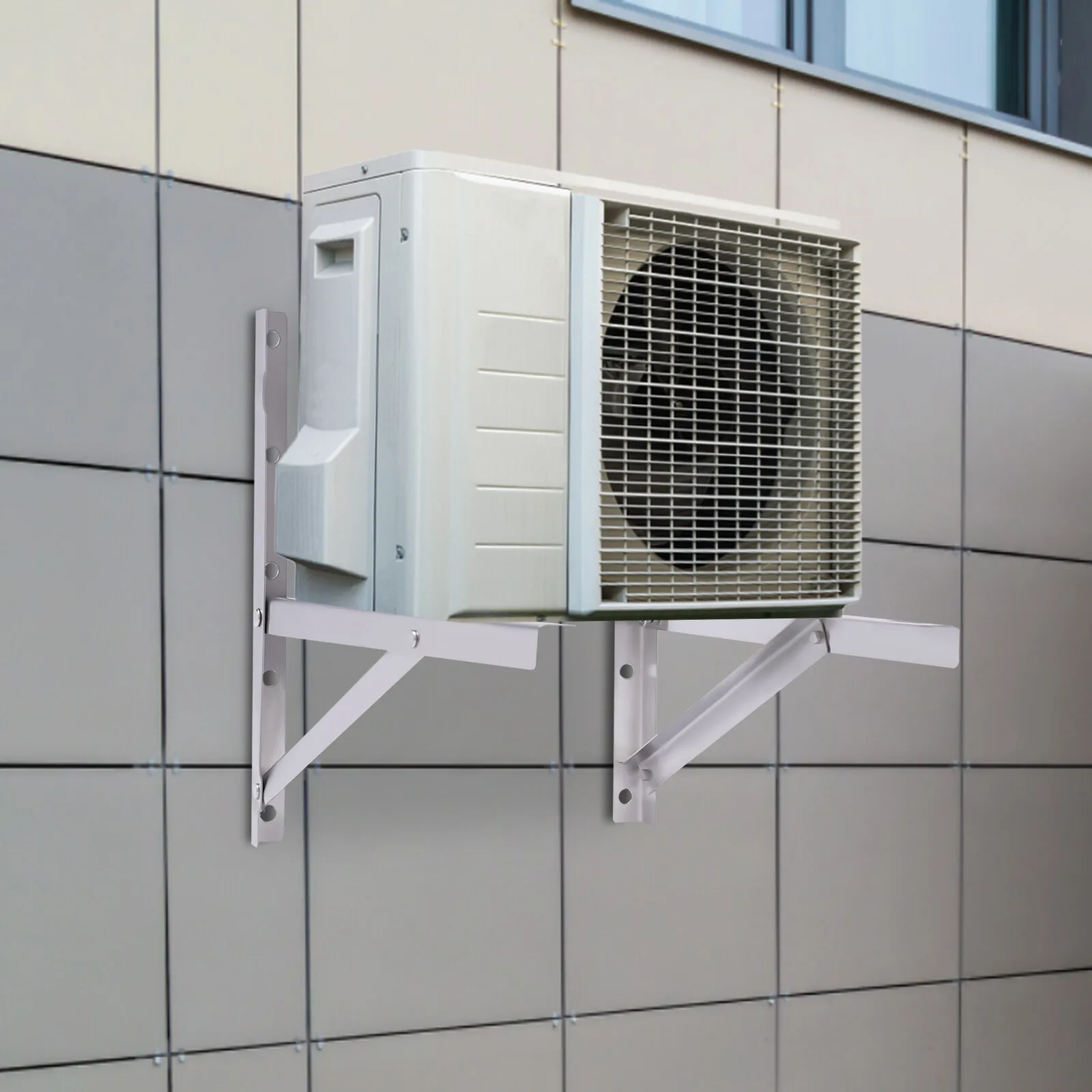 

2 Pcs Stainless Steel Wall Mounting Air Conditioner Bracket Condenser Protection Anti-Rust & Durable Fit 1-1.5P