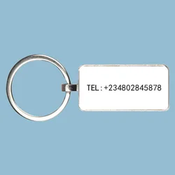 Tel Number Customized Telephone Number Digital Rectangle Keyring Sign And Name Keyring Against Loss