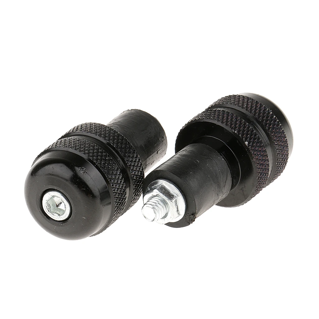 Black Universal Motorcycle Double Bar End Plugs for Handlebar 7/8