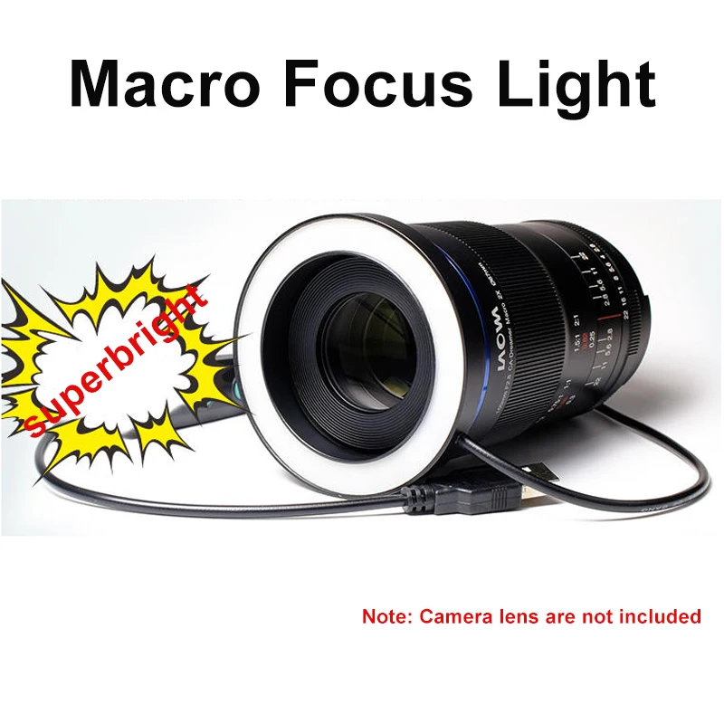 Dimmable LED Macro Ring Light Universal Macro Photography Tools for Canon Nikon Soney Laowa Camera Lens Fill Light