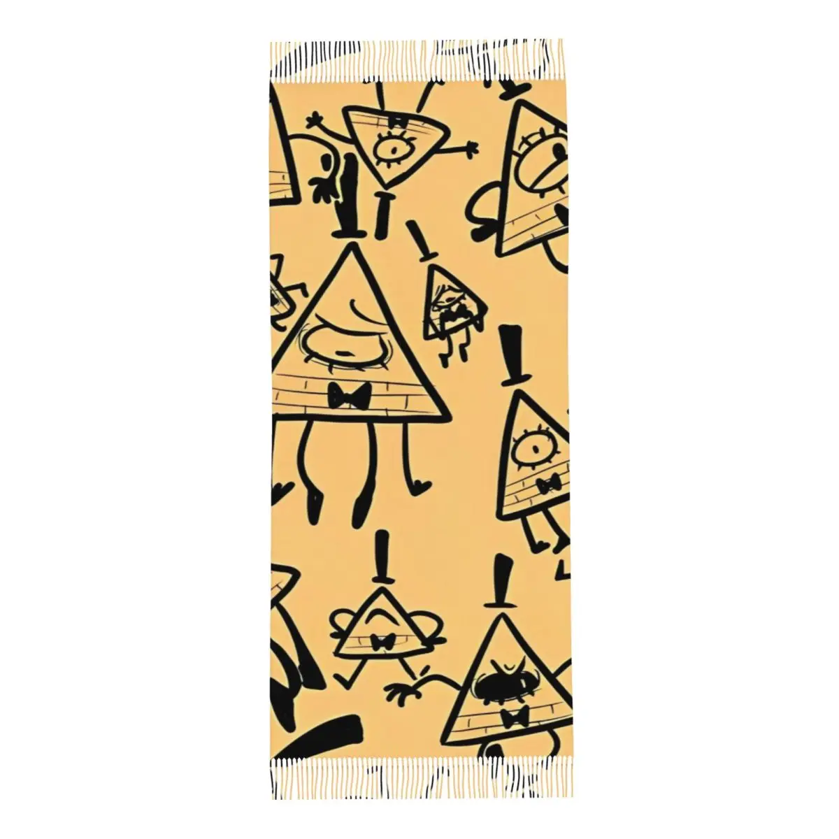 Womens Tassel Scarf Gravity Falls Bill Cipher Long Winter Fall Shawl and Wrap Cartoon Anime Gifts Cashmere Scarf