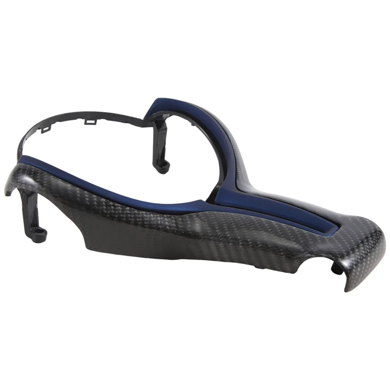 Carbon Fiber Steering Wheel Cover For BMW F30 F10 F18 F20 F25 F34 F48 M3 M6 550D 328M 1 2 3 4 5 6 7 Series Accessories Blue-AT64