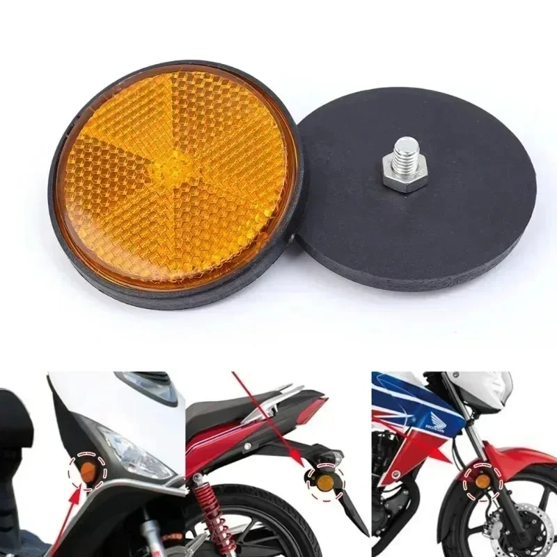 1-2pcs Universal Self-Adhesive Round Motorcycle Reflectors Safety Reflective Pads Motor Bike Scooter Night Riding Warning Kits