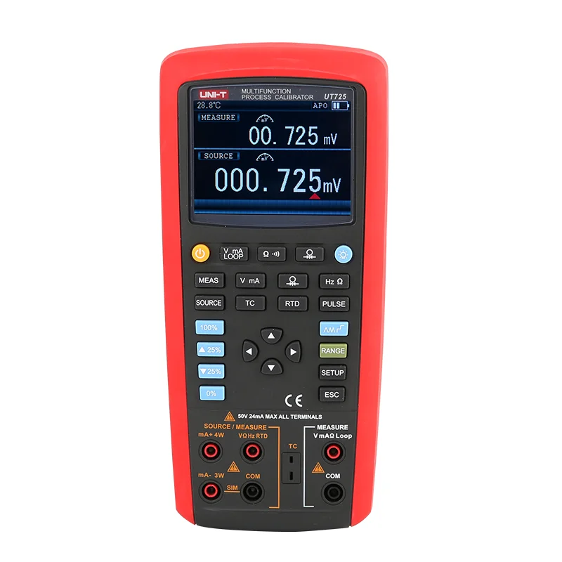 UNI-T UT725 Multifunction Process Calibrator Thermocouple / RTD / Resistance Frequency, Voltage and Current Process Calibrator