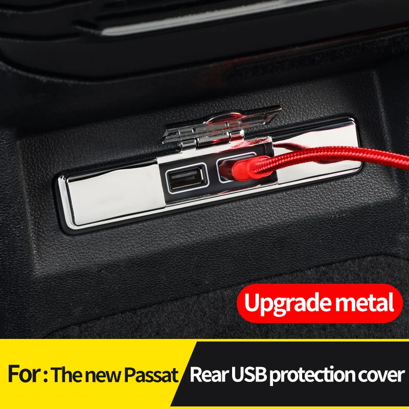 Car Center USB Equip Charging Port Protective Cover Dust-proof Frame For For volkswagen passat vw modification car accessories