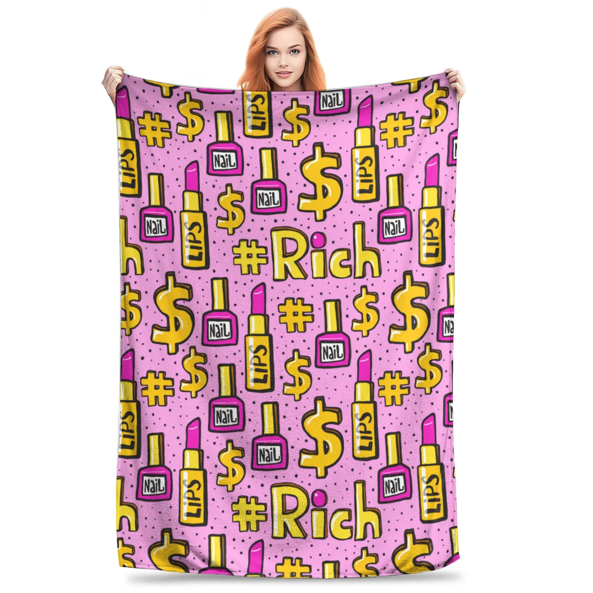 الفتيات ماكياج الاشياء رمي بطانية قسط الصوف بطانية سرير فاخرة مريحة أفخم البطانيات كل موسم استخدام الخريف الديكور