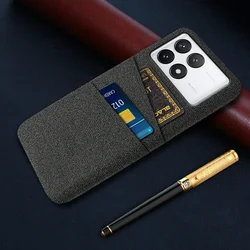 For Xiaomi Redmi K70E Poco X6 Pro Case Luxury Fabric Dual Card Cover For Xiaomi Poco X6 Pro Capa For Redmi K70E Case Funda Coque