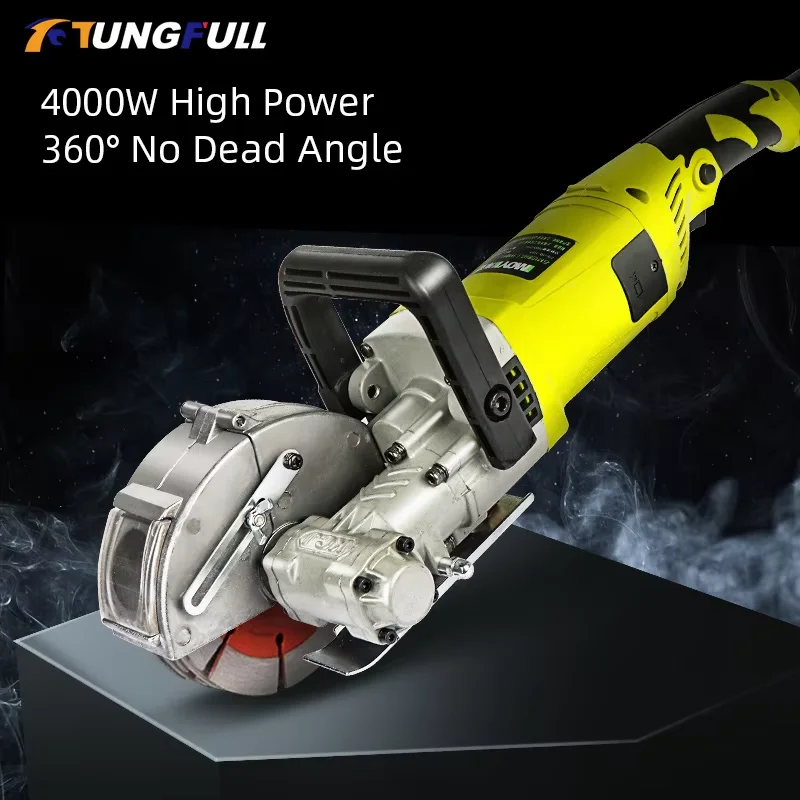 220V Electric Wall Chaser Groove Cutting Machine 4000W Circular Saw Concrete Steel Slotting Cutter for Home Improvement