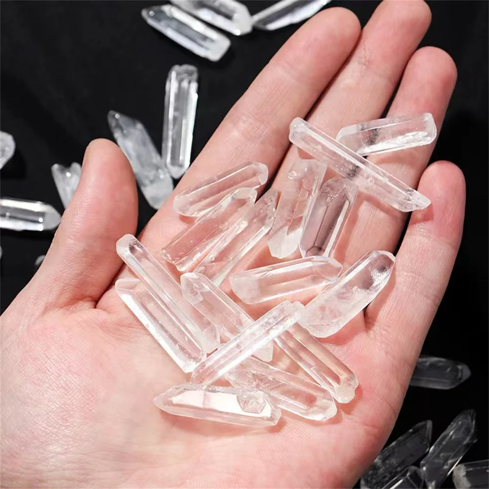 Natural Clear Quartz Healing White Crystal Point Wand Energy Stone Raw Column Rock Mineral Specimen Home Decor DIY Craft