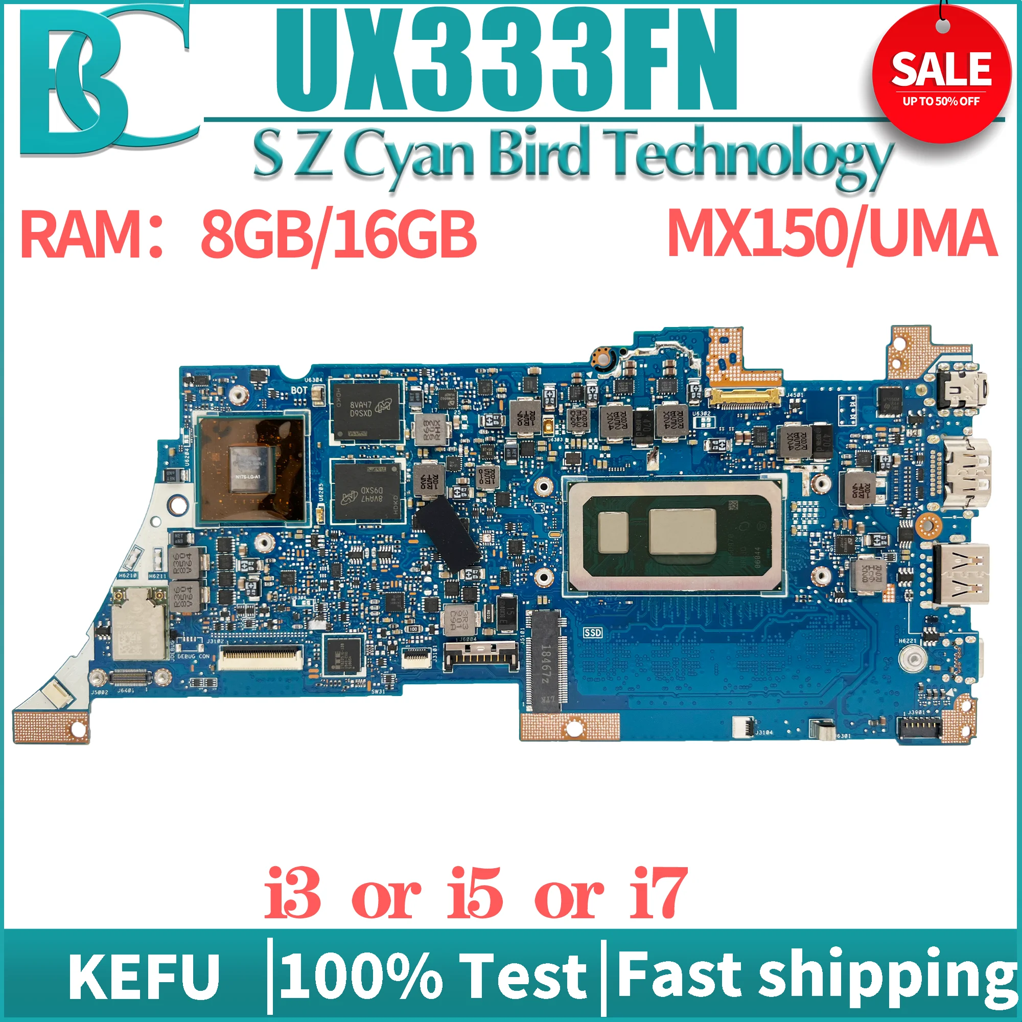 Mainboard UX333FA untuk Laptop ASUS Rx333mencintaimu UX333FN BX333FLC RX333FN RX333FLC RX333FA UX333FLC BX333FN Bx333fa BX333F Motherboad