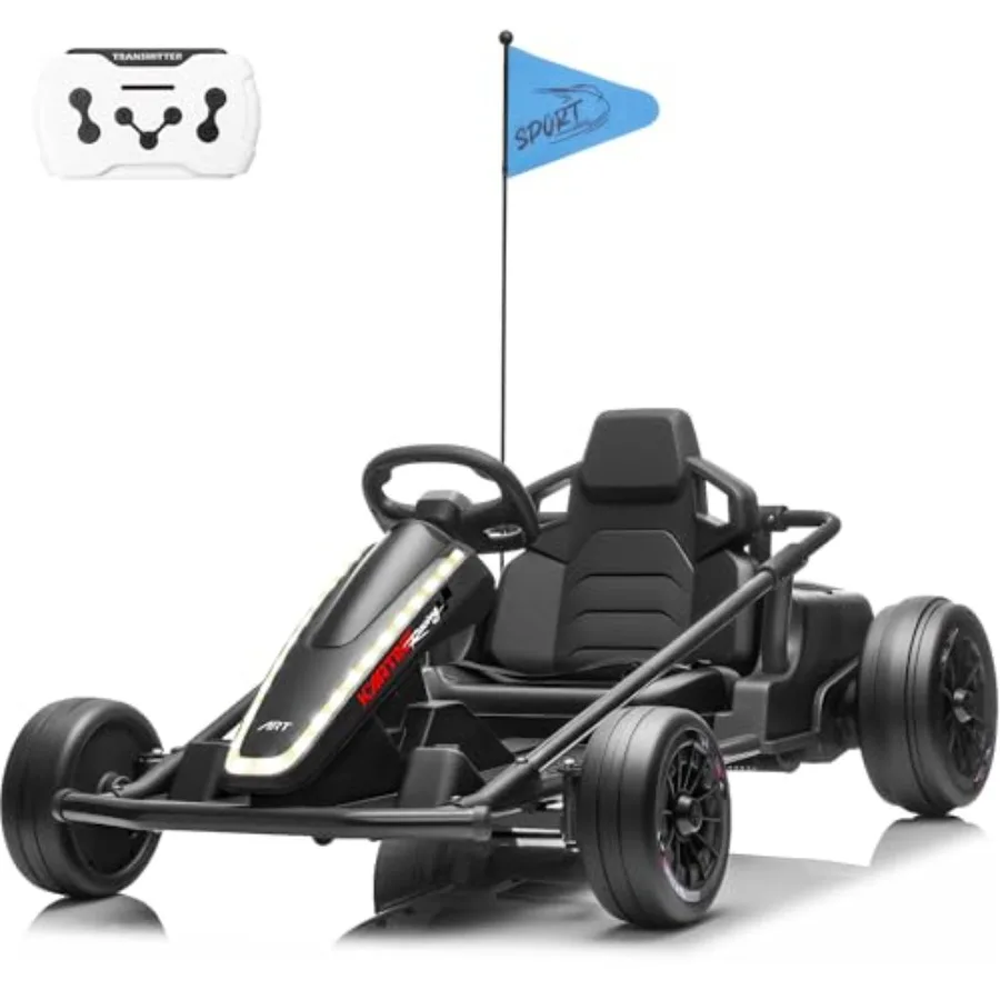 

Outdoor ride-on car for kids and teens: 24V 400W motor EVA tires black/red 3 speeds up to 10MPH 14AH battery remote control Blu